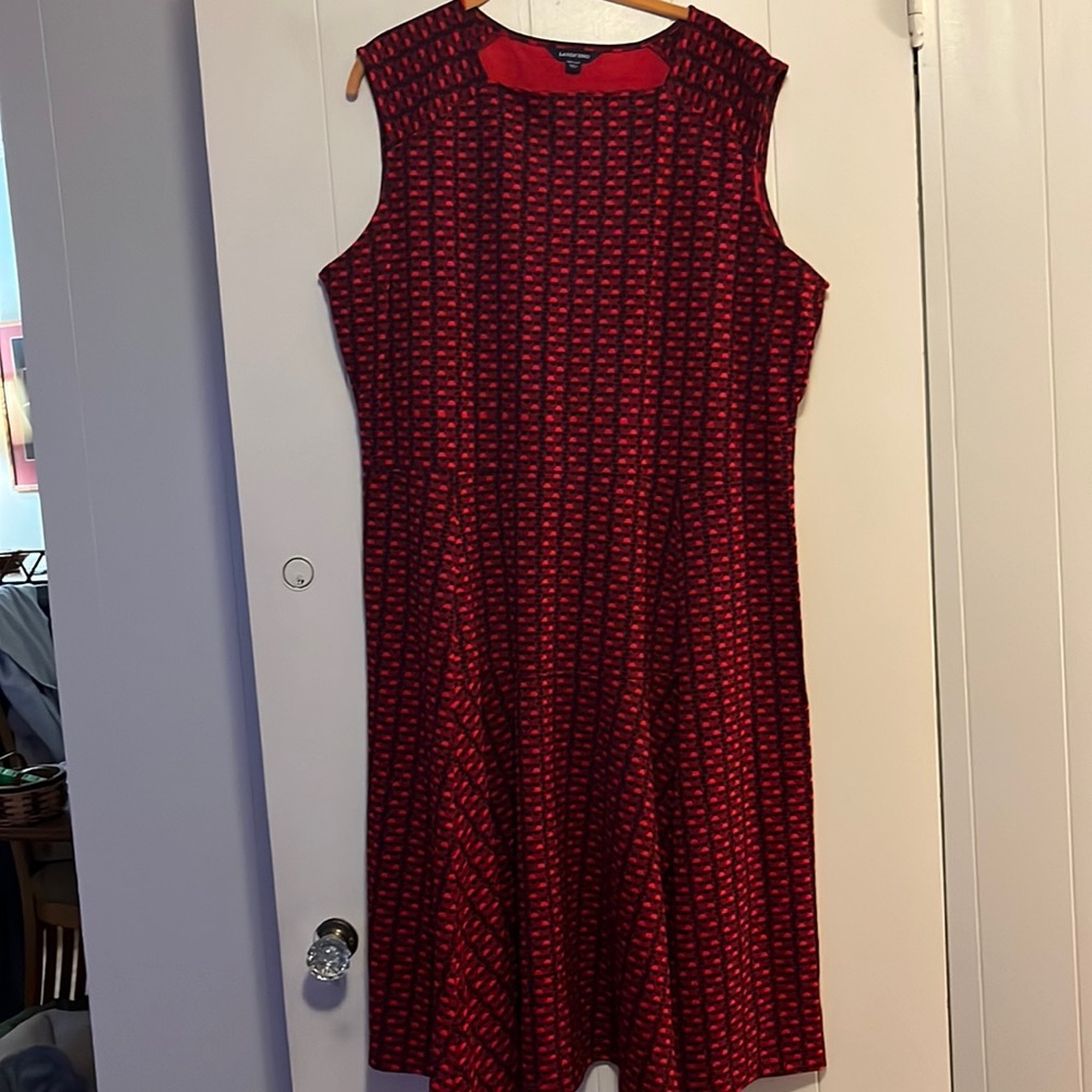 Lands’End Red and Black 4 season dress - size 20-22w